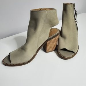 Lucky Brand leather upper open toe/heel booties. Size 7.5. Brand New.